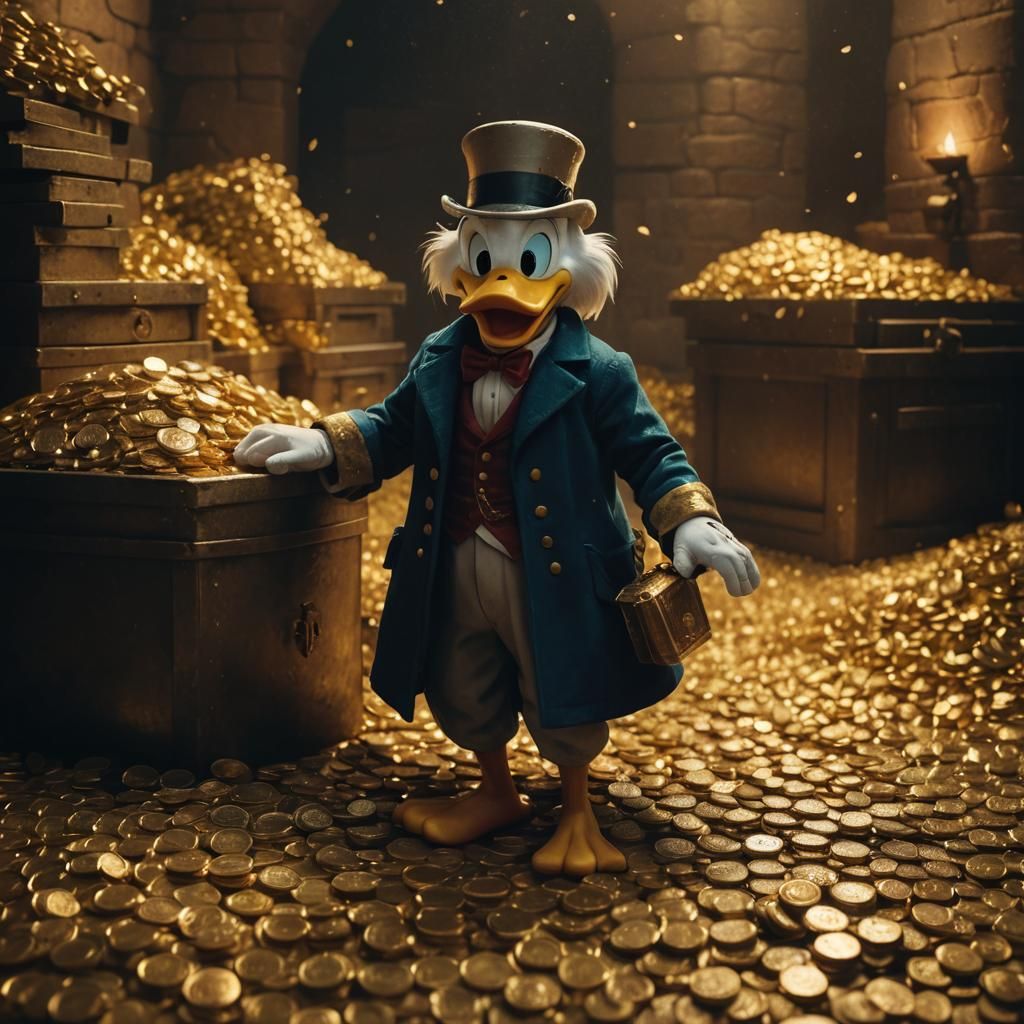 Scrooge McDuck in Vault of Gold Coins