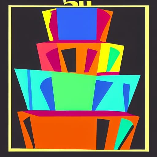 Pop Art Birthday Cake in 8k Resolution