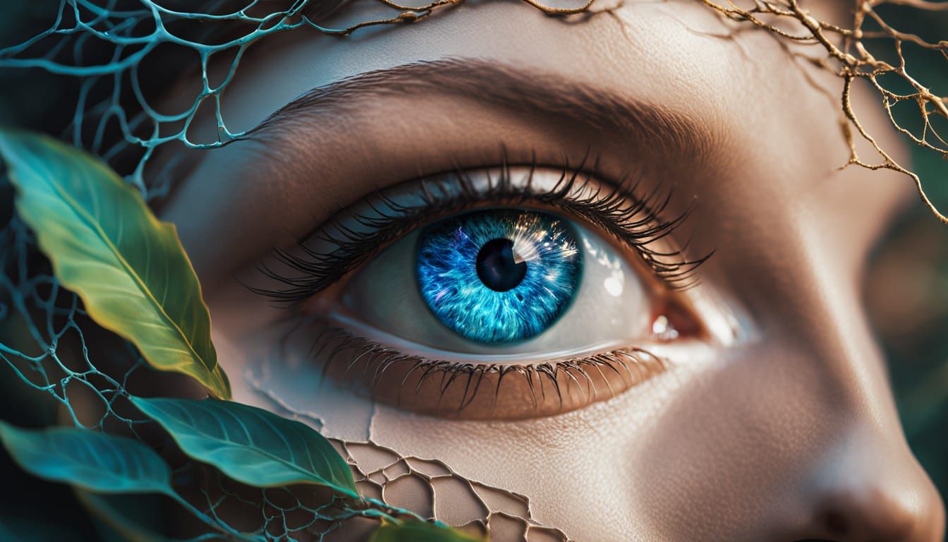 Dreamlike Surrealist Eye in Cosmic Landscape