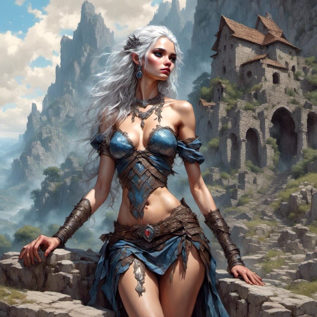 Drow Pin-Up in Swords and Sorcery Style