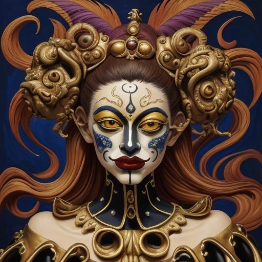 Surreal Pantalone Portrait in Oil with Dreamlike Textures