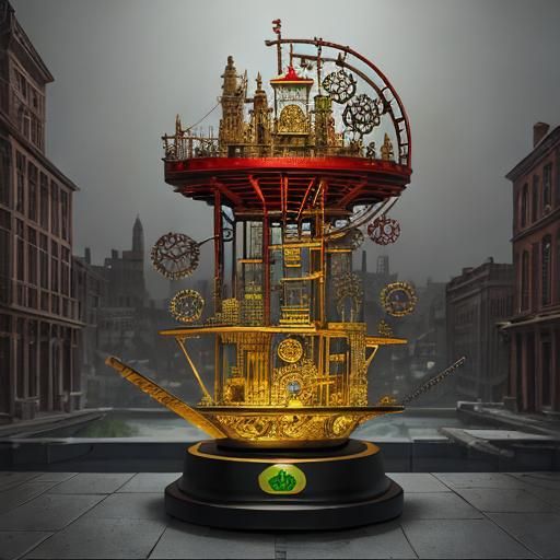 Surreal Mechanical Device in Photorealistic CGI