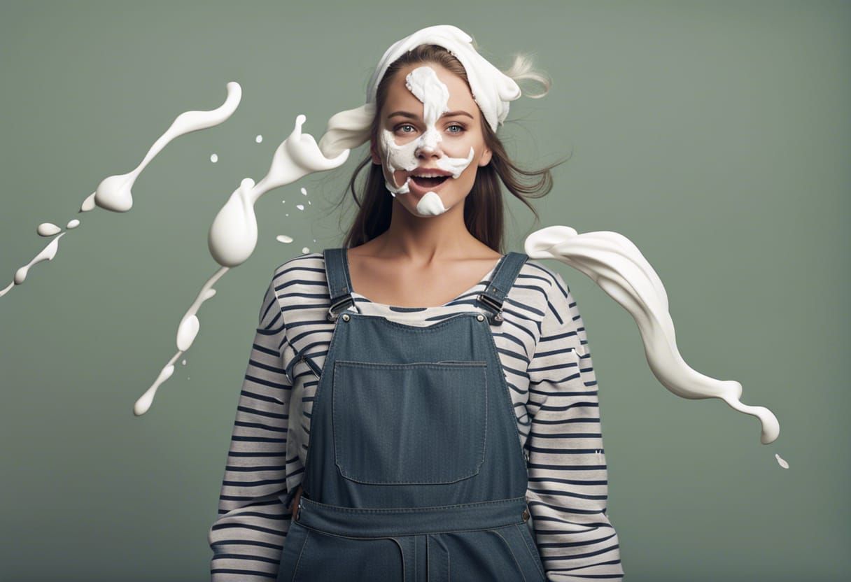 Girl with Whipped Cream on Face