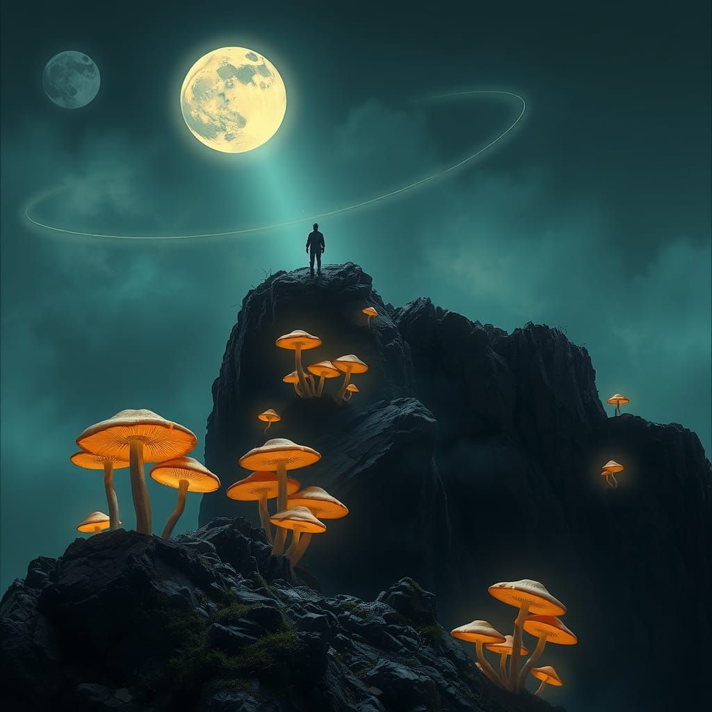 Eerie Glow: Luminescent Landscape in Dreamlike Style