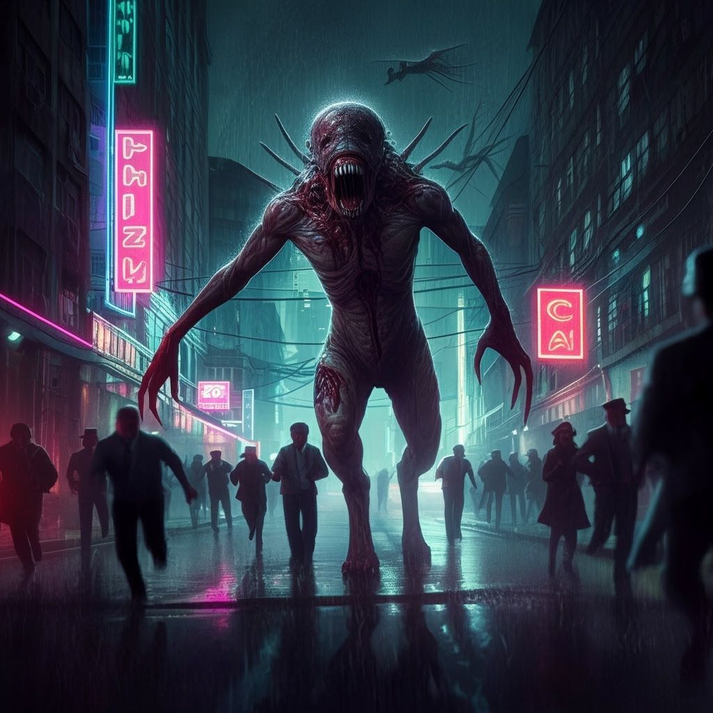 Hybrid Monster Terrorizes City at Night