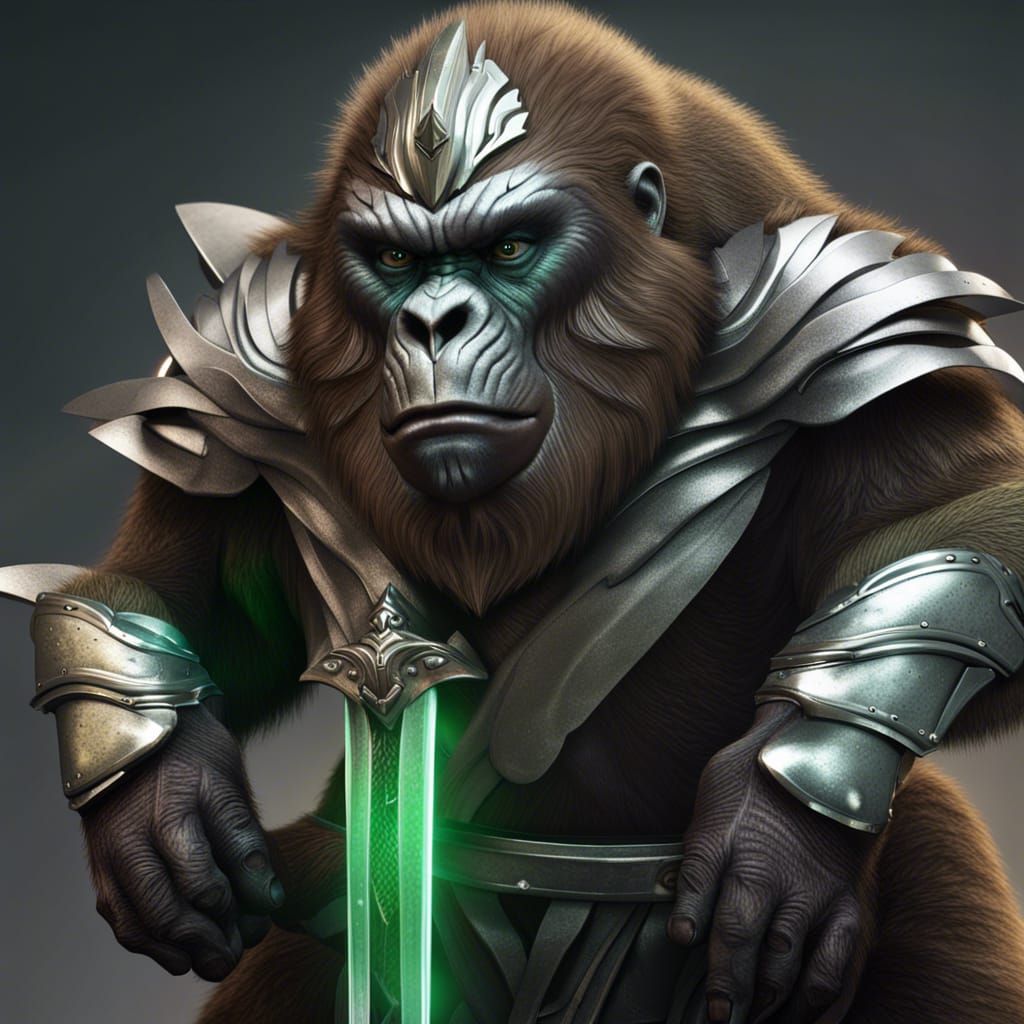 Armored Gorilla Monster Fantasy Creature in CGI