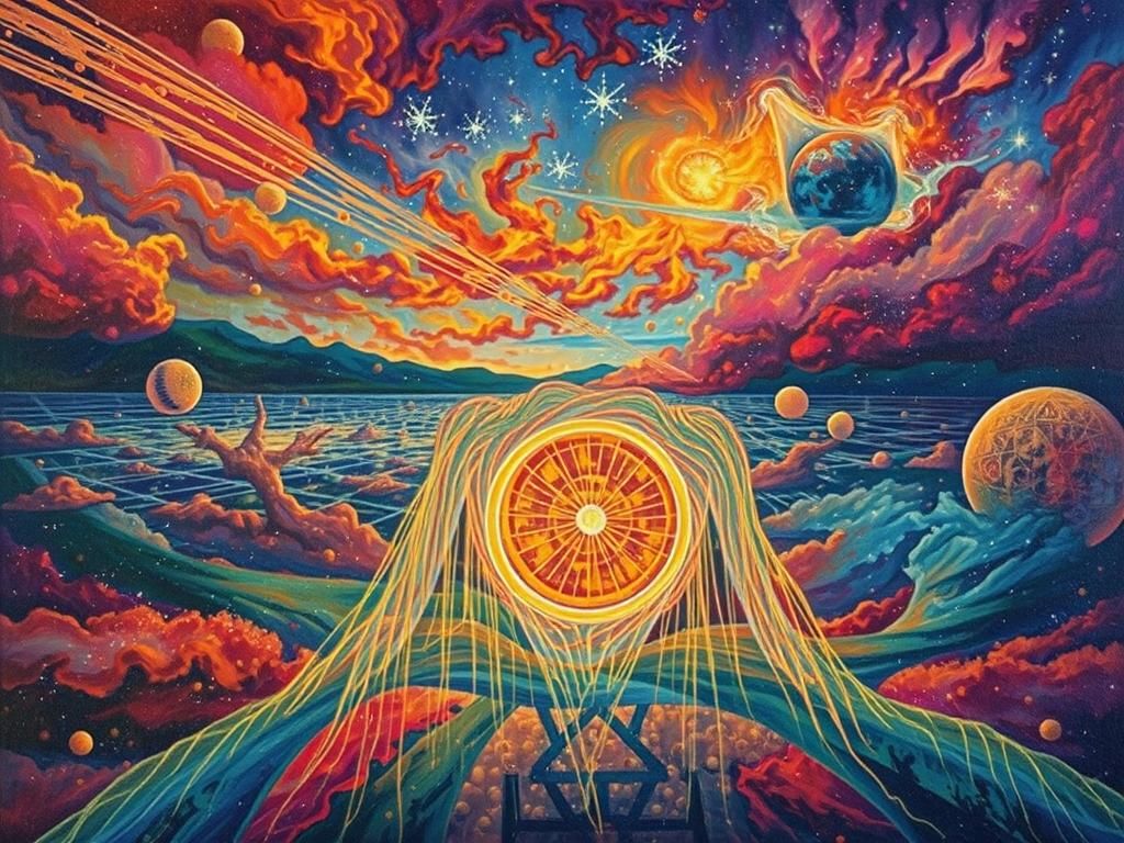 Ethereal Being Radiating Light in Psychedelic Art