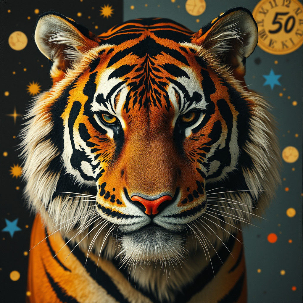 Tiger, Wolf, and Star Wars in Photomontage Style