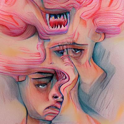 Abstract Image Conveying Anxiety and Inner Turmoil