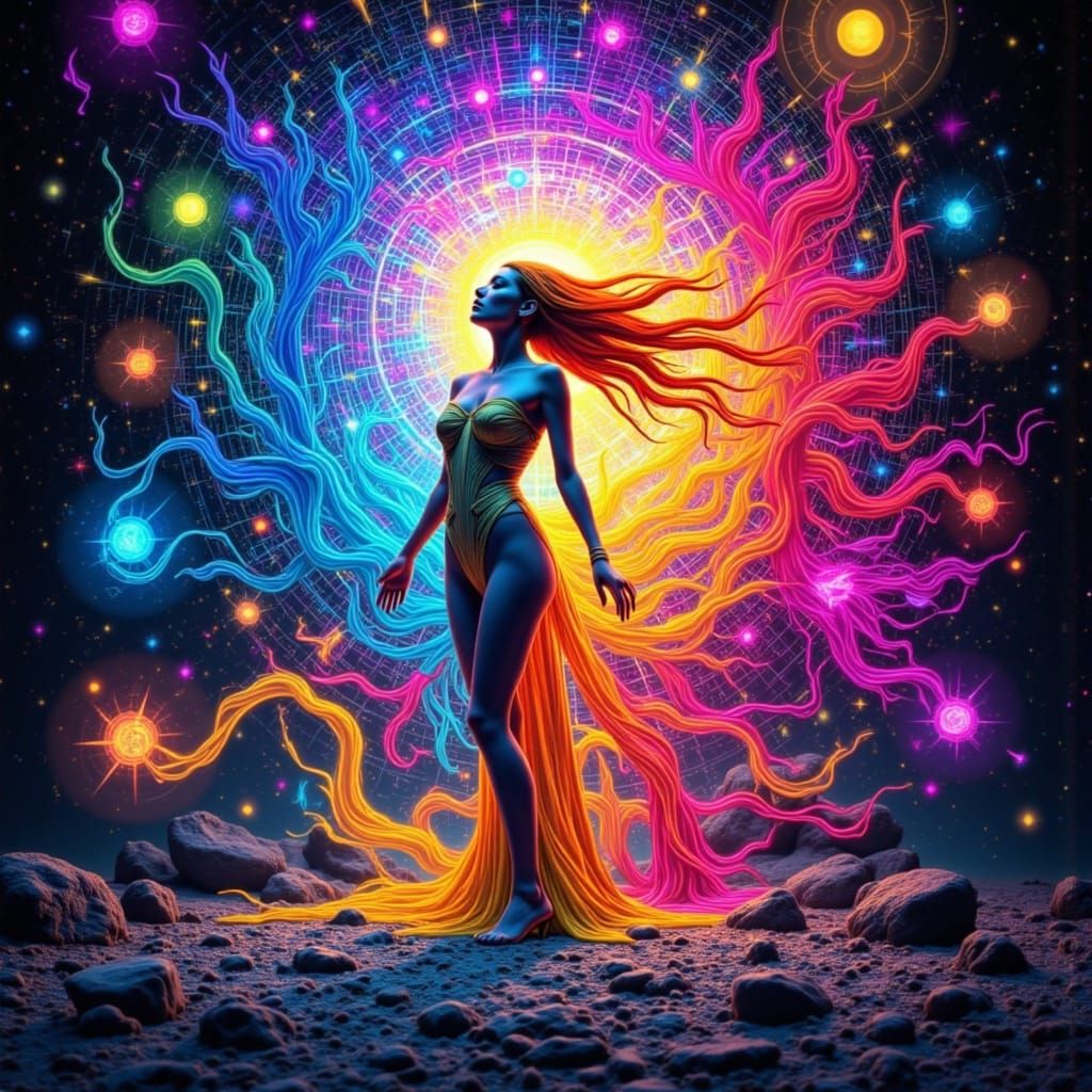 Ghostly Messenger Rushes Through Ancient Portal in Tarot Sty...