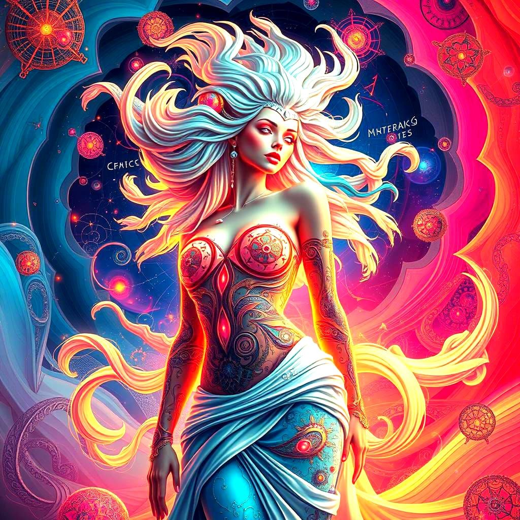 Surreal Cosmic Portrait in Max Ernst Style