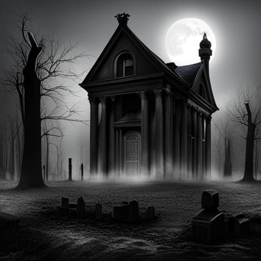 Eerie Ghostly Apparition in Haunted Graveyard