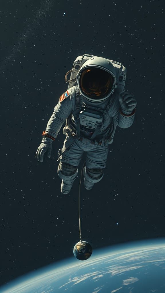 Astronaut Adrift in Cosmic Desolation