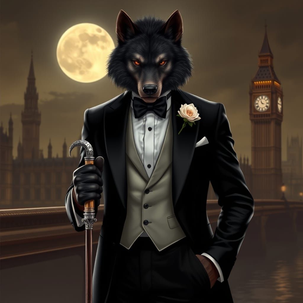 Elegant Werewolf in London, Film Noir Style
