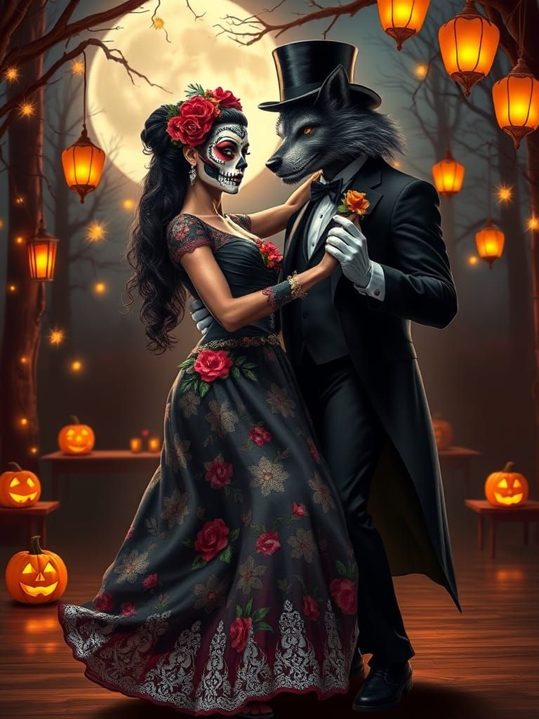 Dia de los Muertos Tango in Moonlit Forest