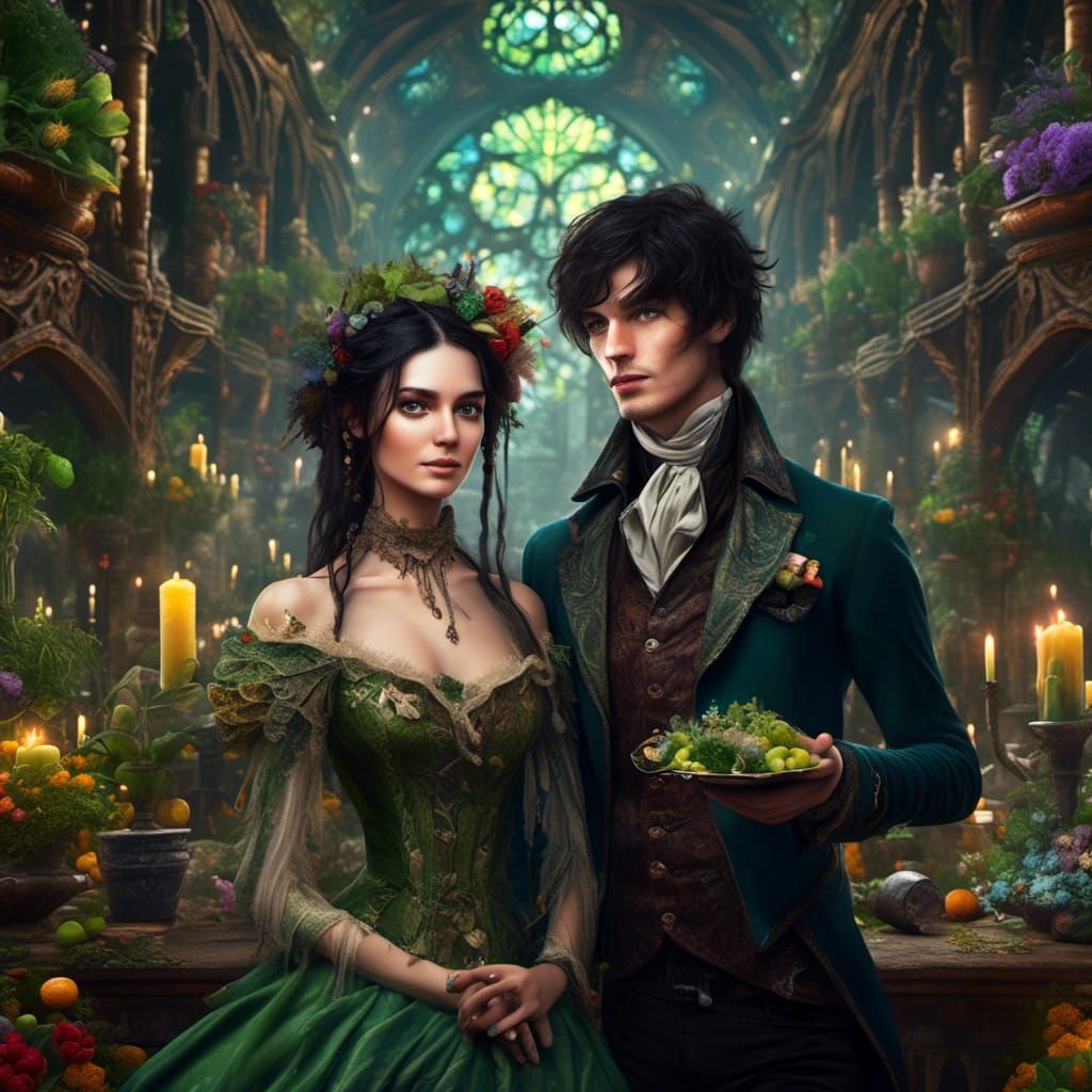 Victorian Couple Portrait in Detailed Matte Painting