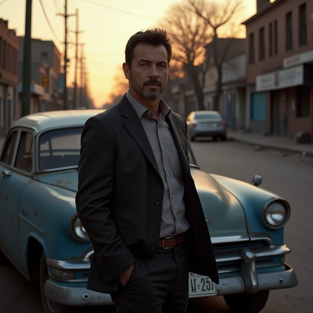 Hyper-Realistic Portrait of a Man in a Spring Attire, Inspir...