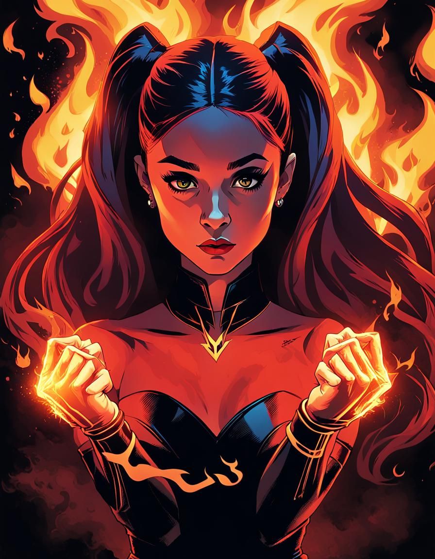 Ariana Grande as Satana Hellstrom Comic Art