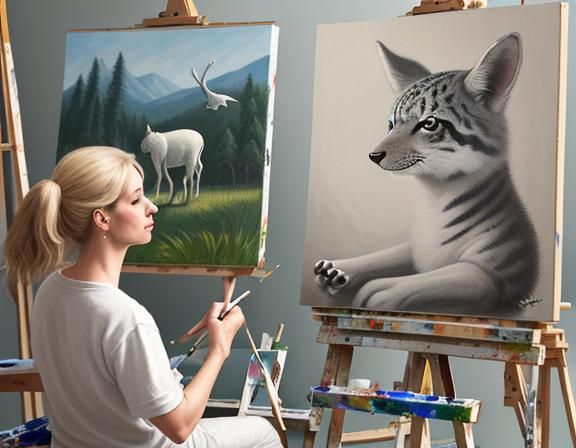 Artists Painting Animals: A Creative Scene