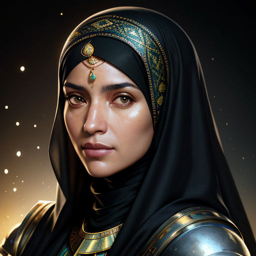 Elegant Arab Woman Portrait in Hyperdetailed Style