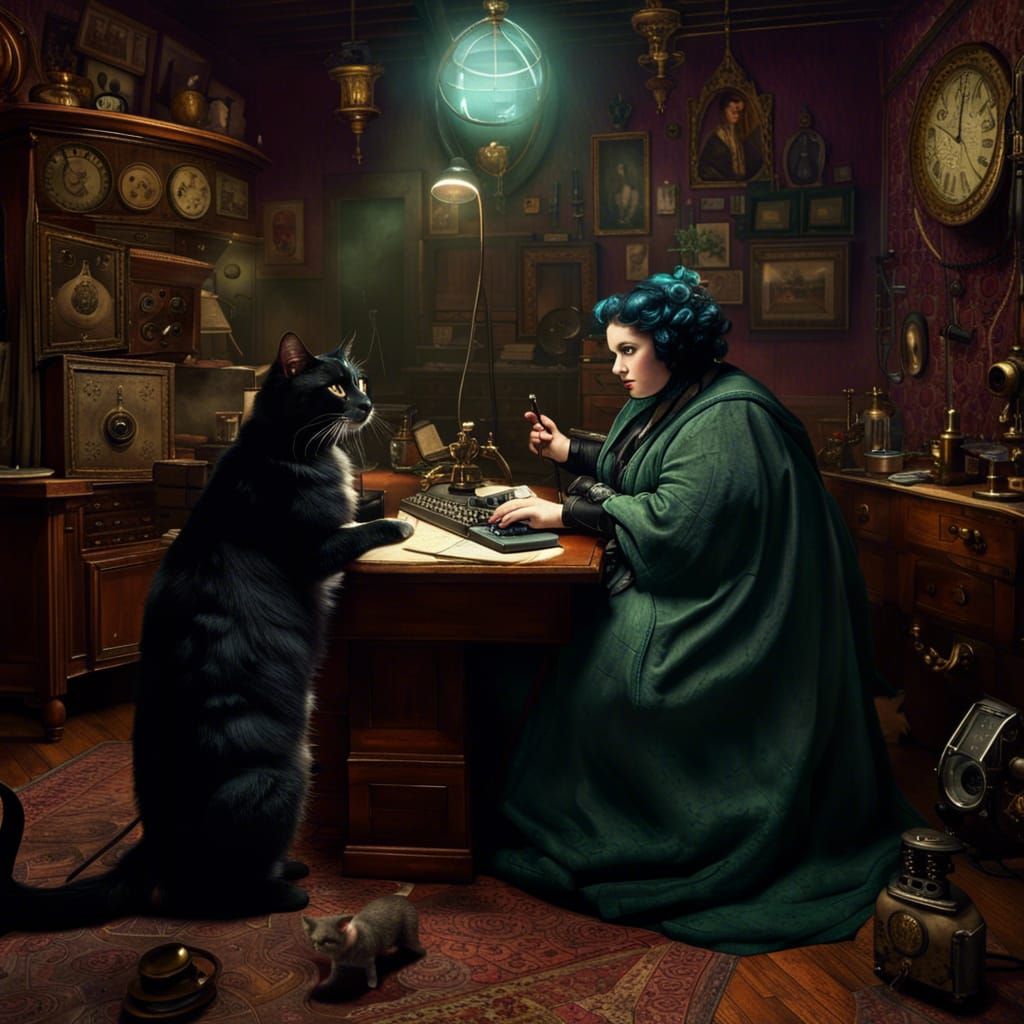 Gothic Alchemist's Astral Telephone in Detailed Matte Painti...