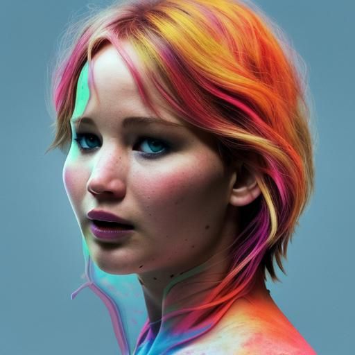 Colorful Double Exposure Portrait of a Woman