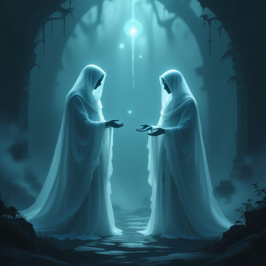 Ethereal Spirit Beings Meeting in Mystical Realm