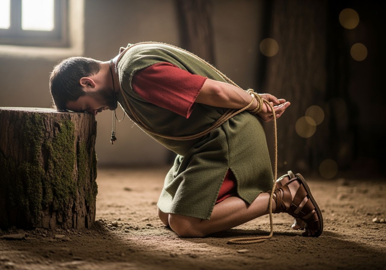 Bound Roman Peasant in Earthy Tones