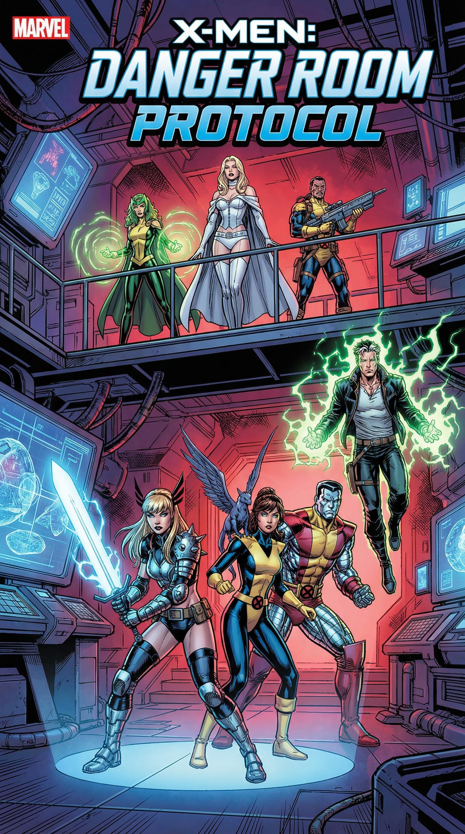 Epic X-Men Comic Cover with Danger Room Action