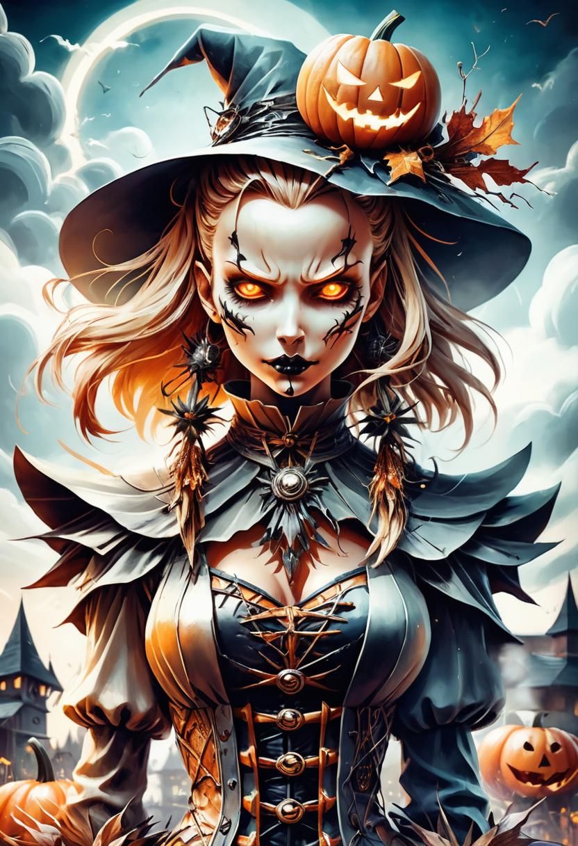 Macabre Jack-o'-Lantern Digital Art