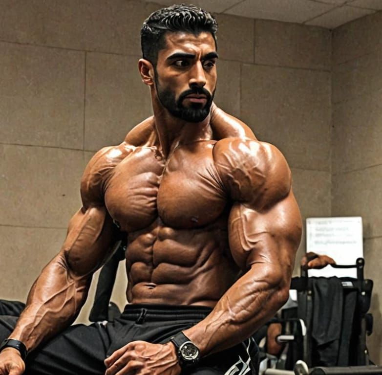Alpha Arab Bodybuilder Receives Private Worship