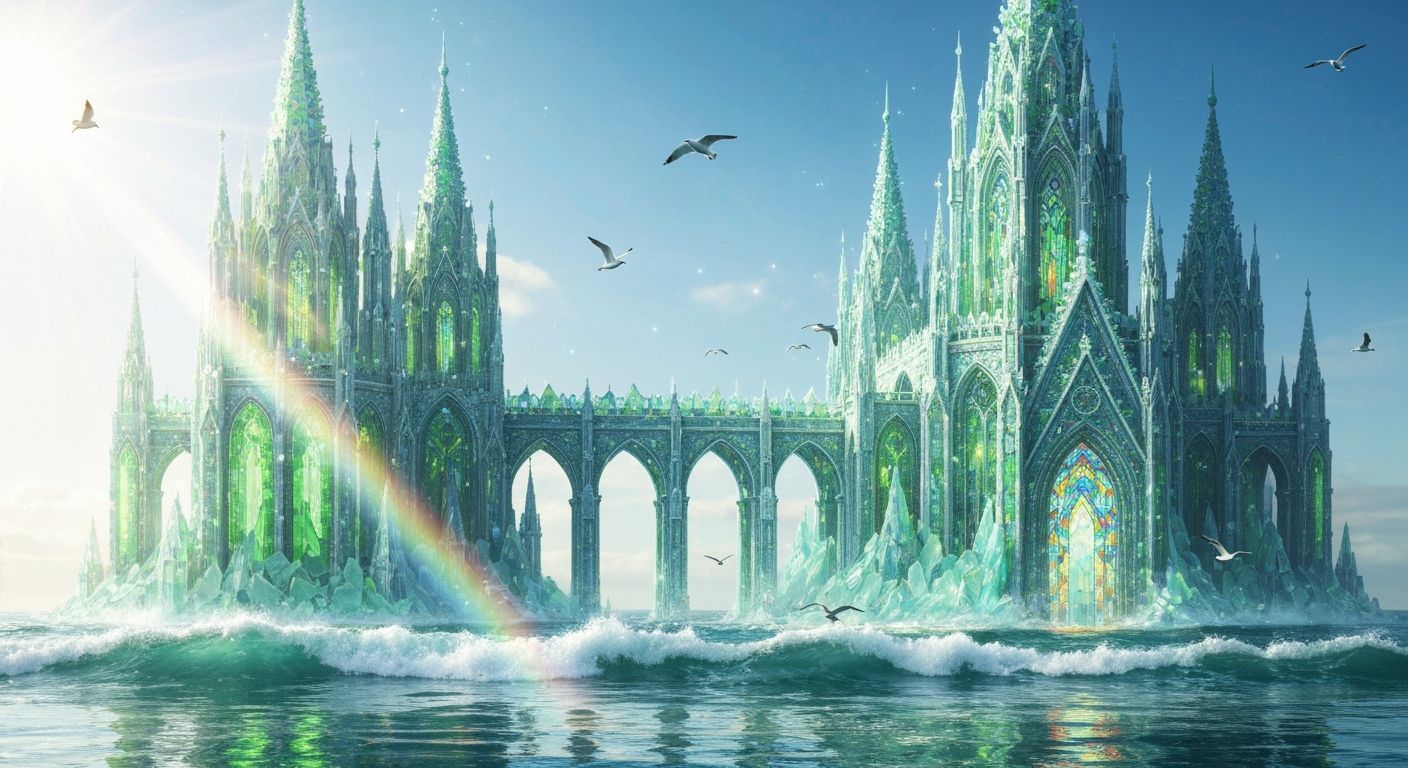 Glowing Sea Glass Cathedral Rises From Ocean