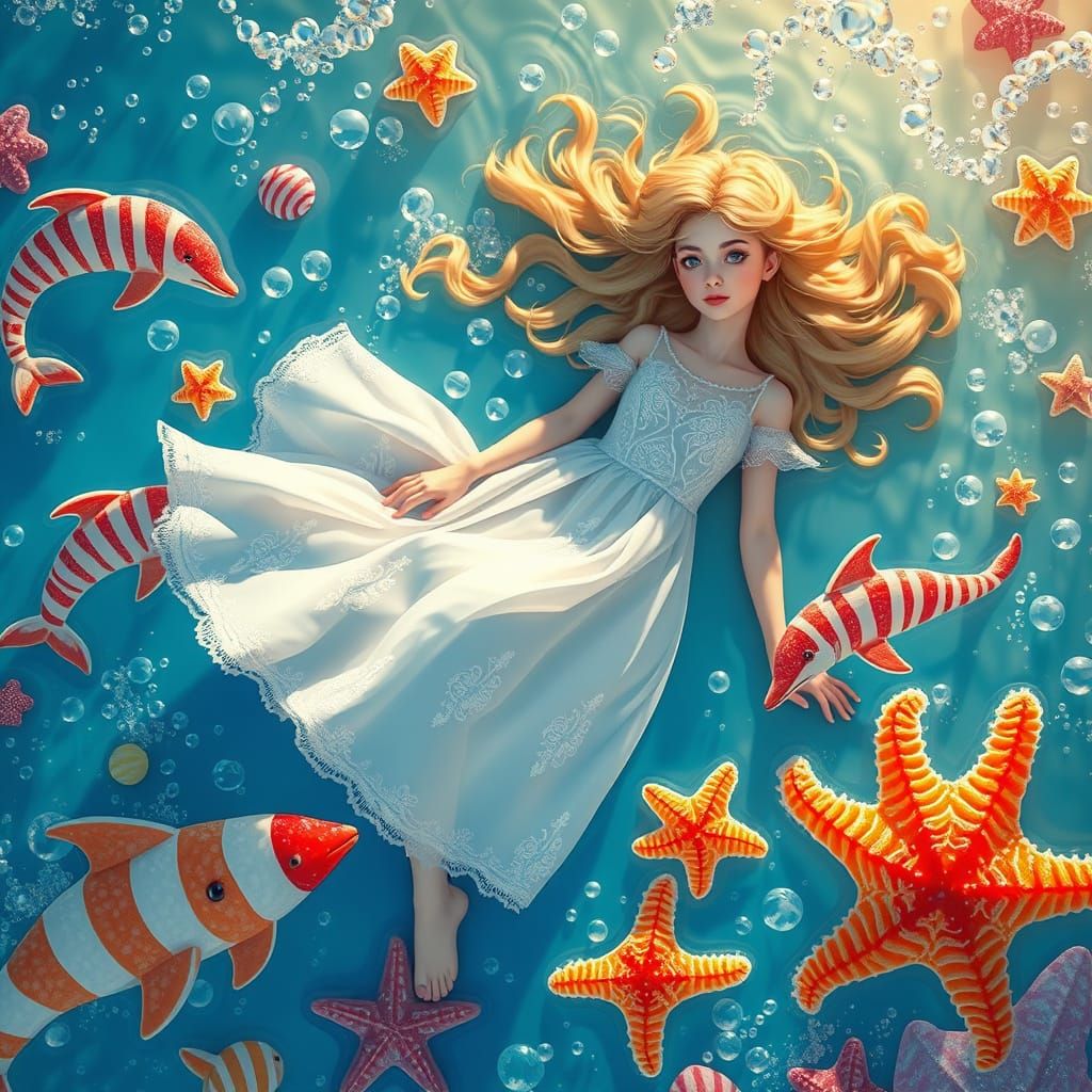 Dreamlike Soda Ocean: A Whimsical Digital Art Piece