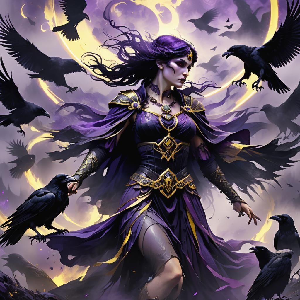 The Morrigan, Phantom Queen of Ravens, in Dark Fantasy