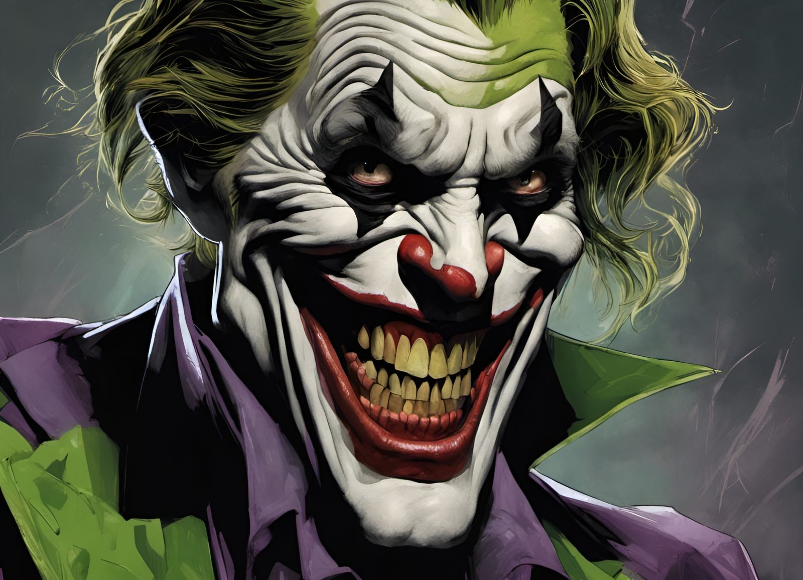 Grinch Joker Portrait in Noir Style