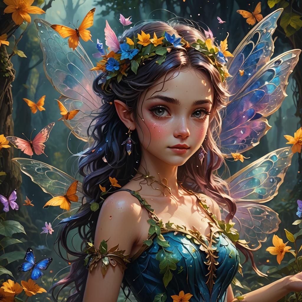 Beautiful Fairy in Detailed Oil Painting