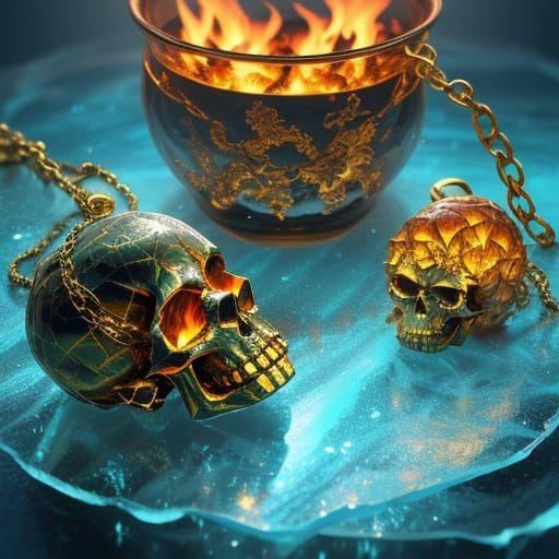 Stoner Character with Cannabis Gadget, Fire & Ice