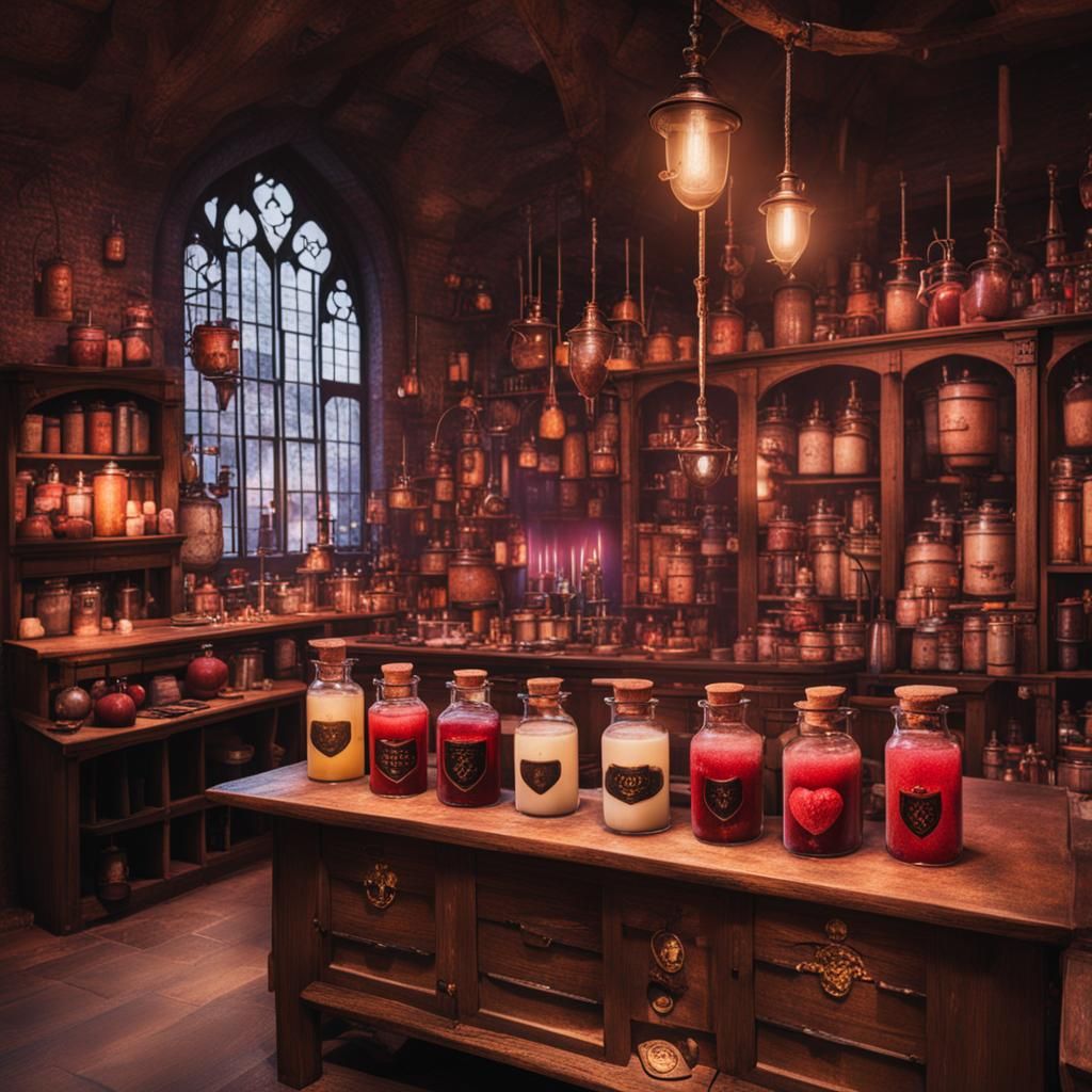 Love Potion Brewing in Hogwarts Potion Classroom