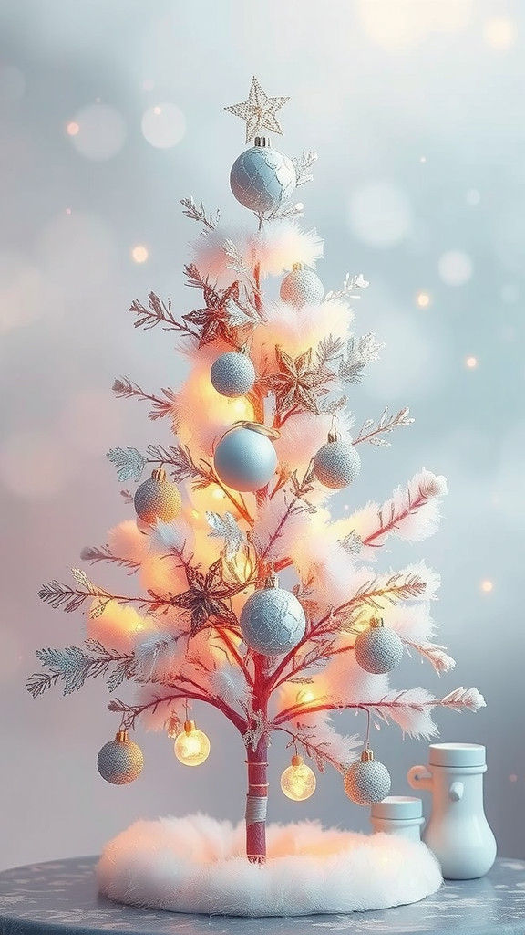 Pastel Christmas Tree in Ethereal Mist