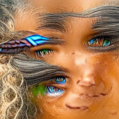 Striking Portrait of a Woman with Blue Eyes