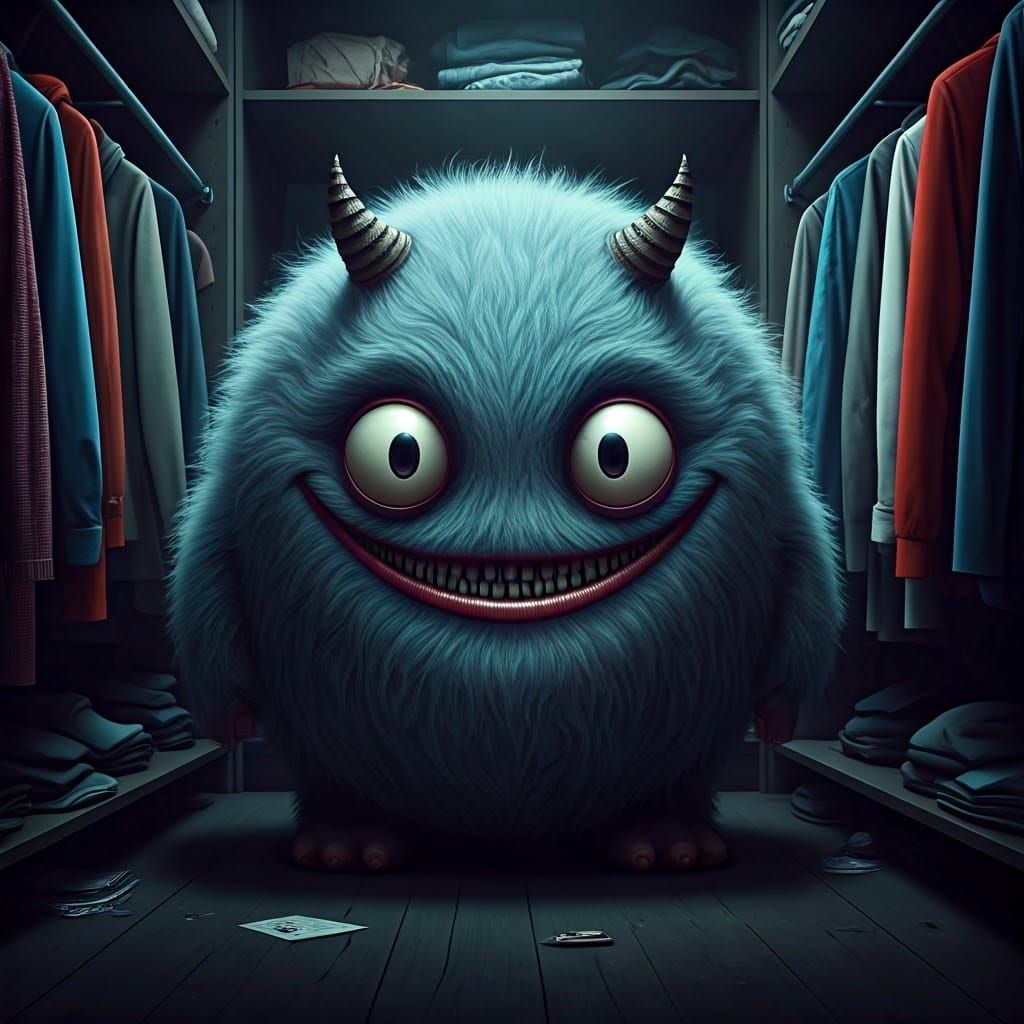 Creepy Chibi Boogeyman Unleashed in Dark Closet Lair