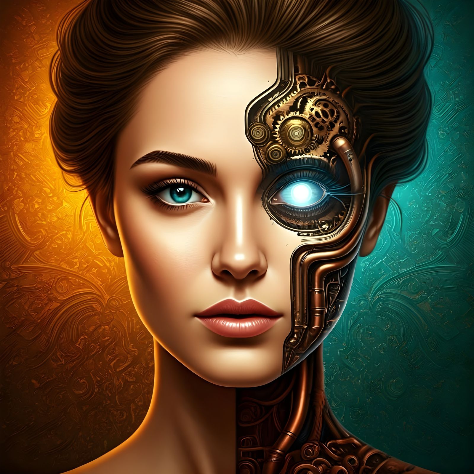Humanity Meets Technology in Biomechanical Portrait
