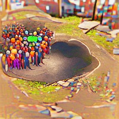 Resilient Community Thriving Amidst Urban Ruins