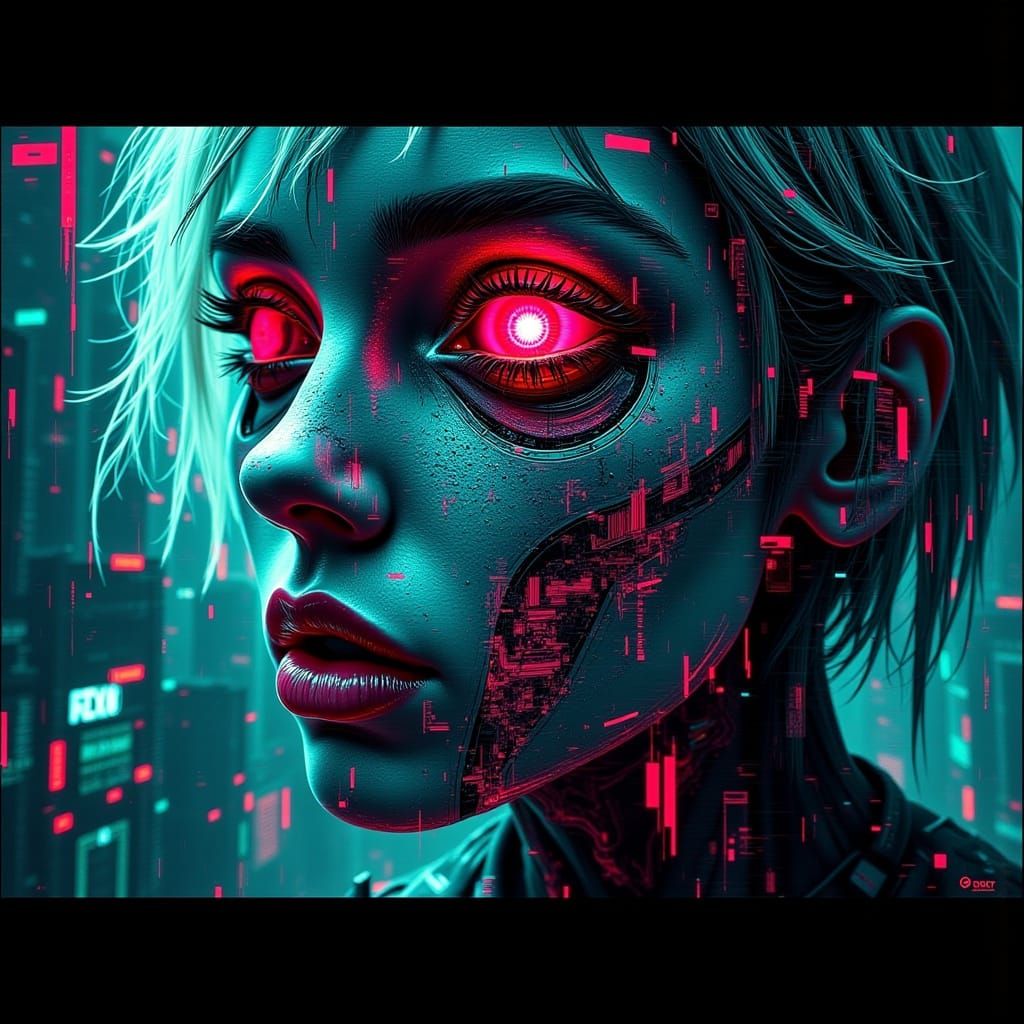 Surreal Cyber-Phantom Flickers with Fracturing Form