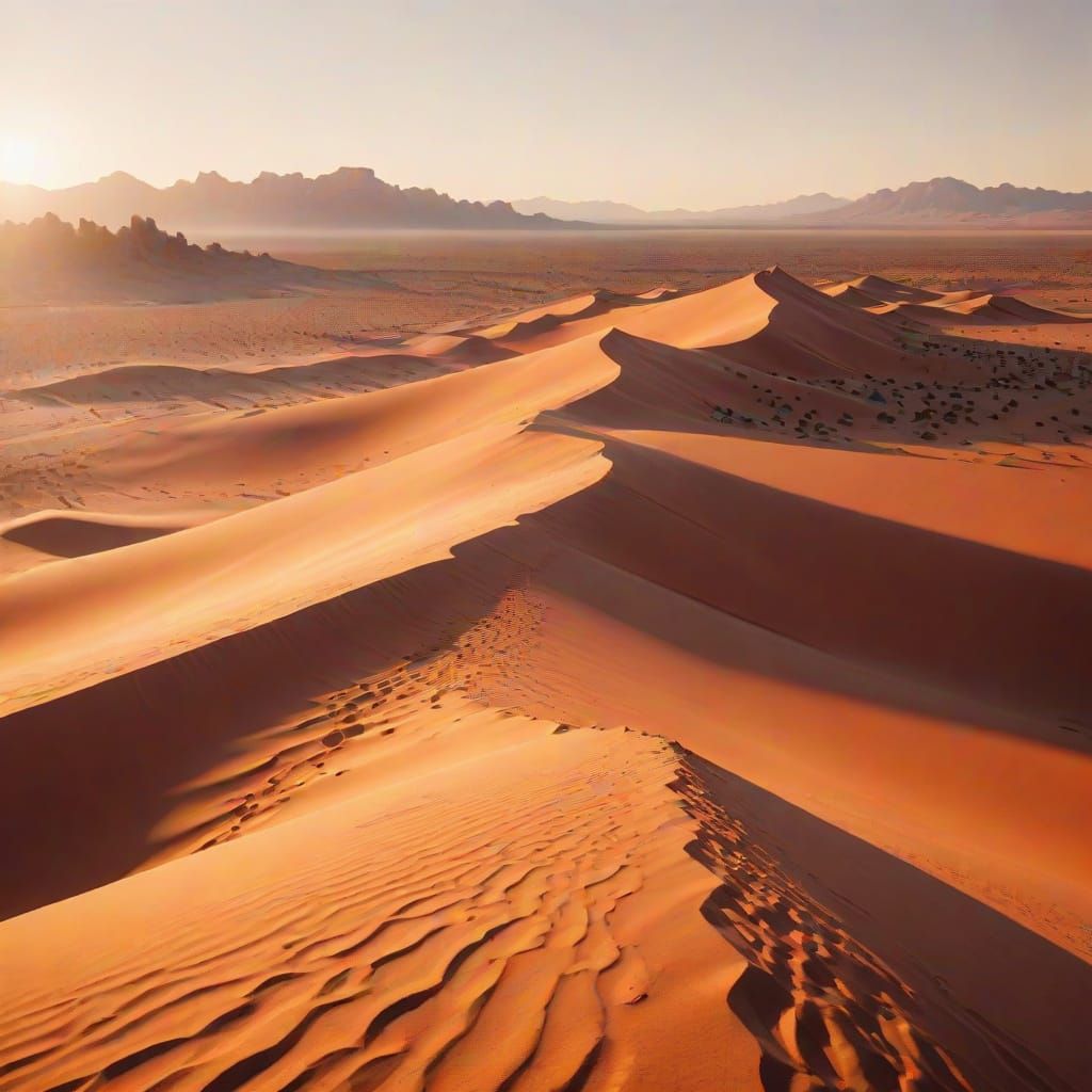 Golden Hour Desert Landscape in Cinematic Style