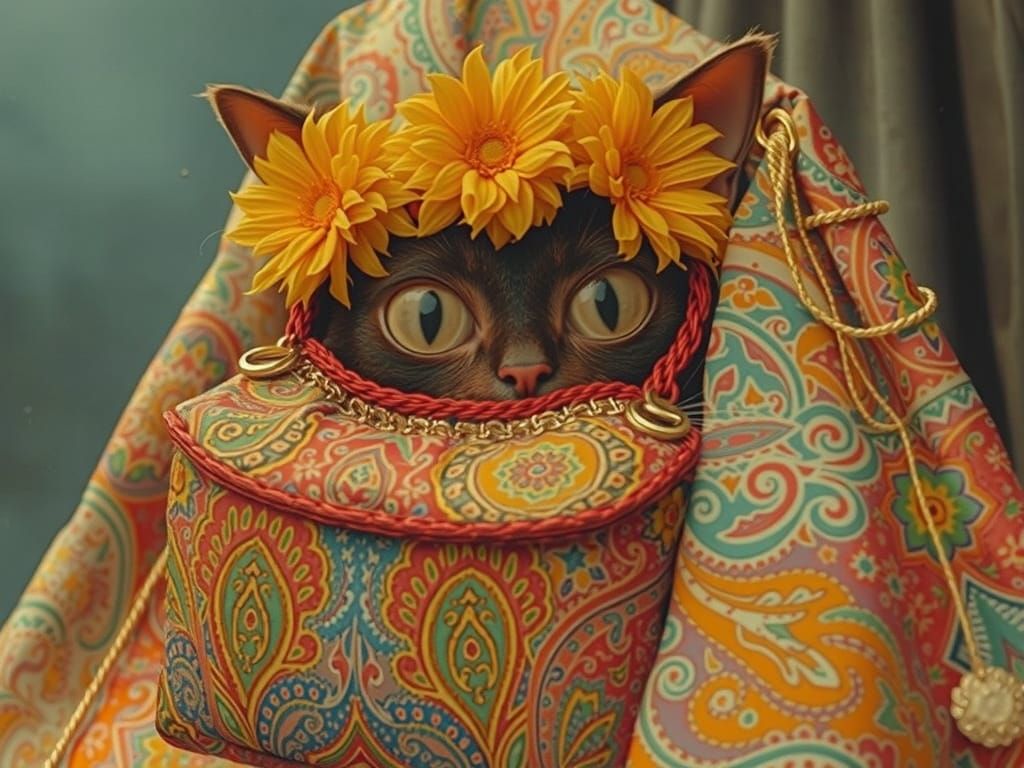 Surreal Cursed Photo of a Horrifying Being with Magical Bag