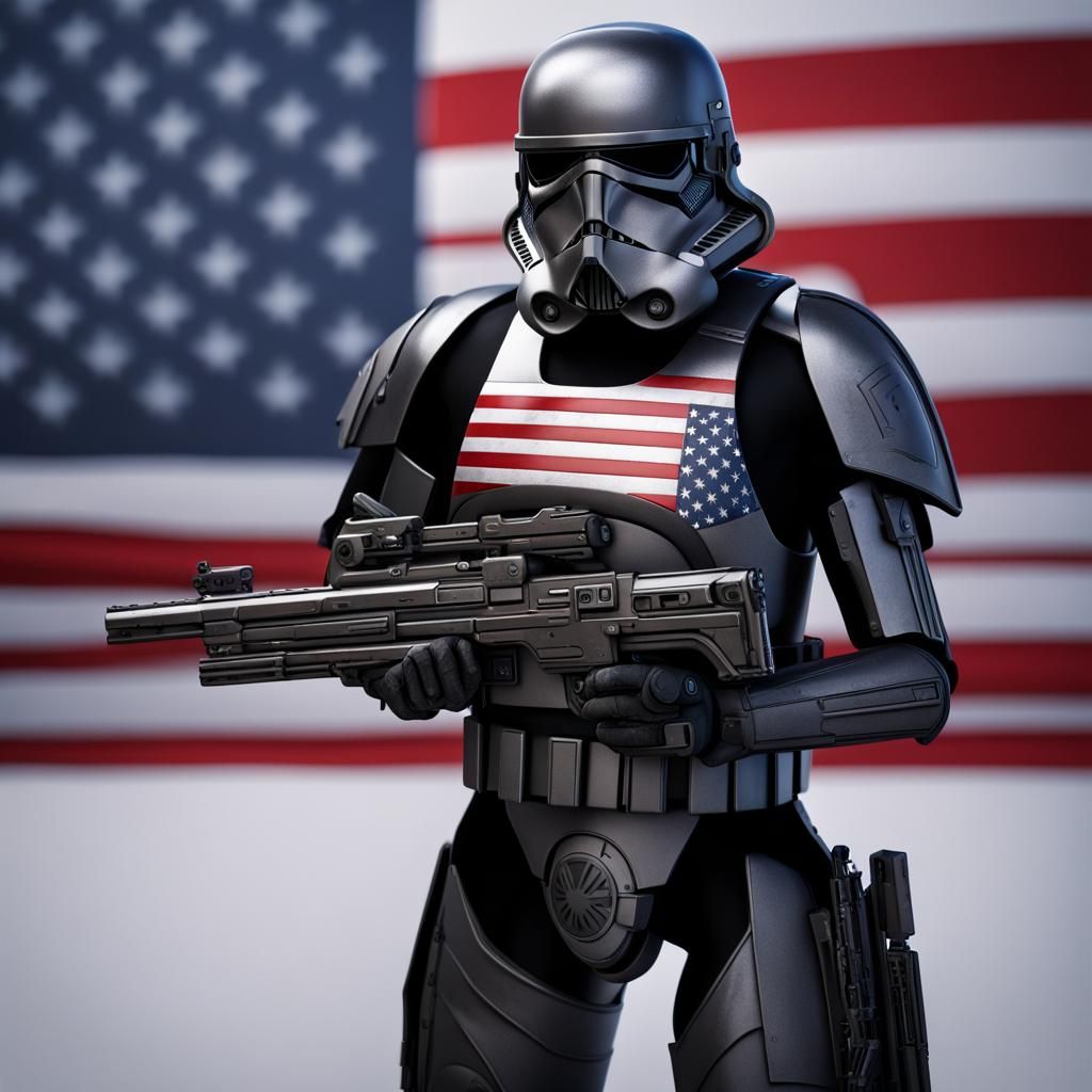 US Flag Star Wars Death Trooper: Detailed Matte Painting