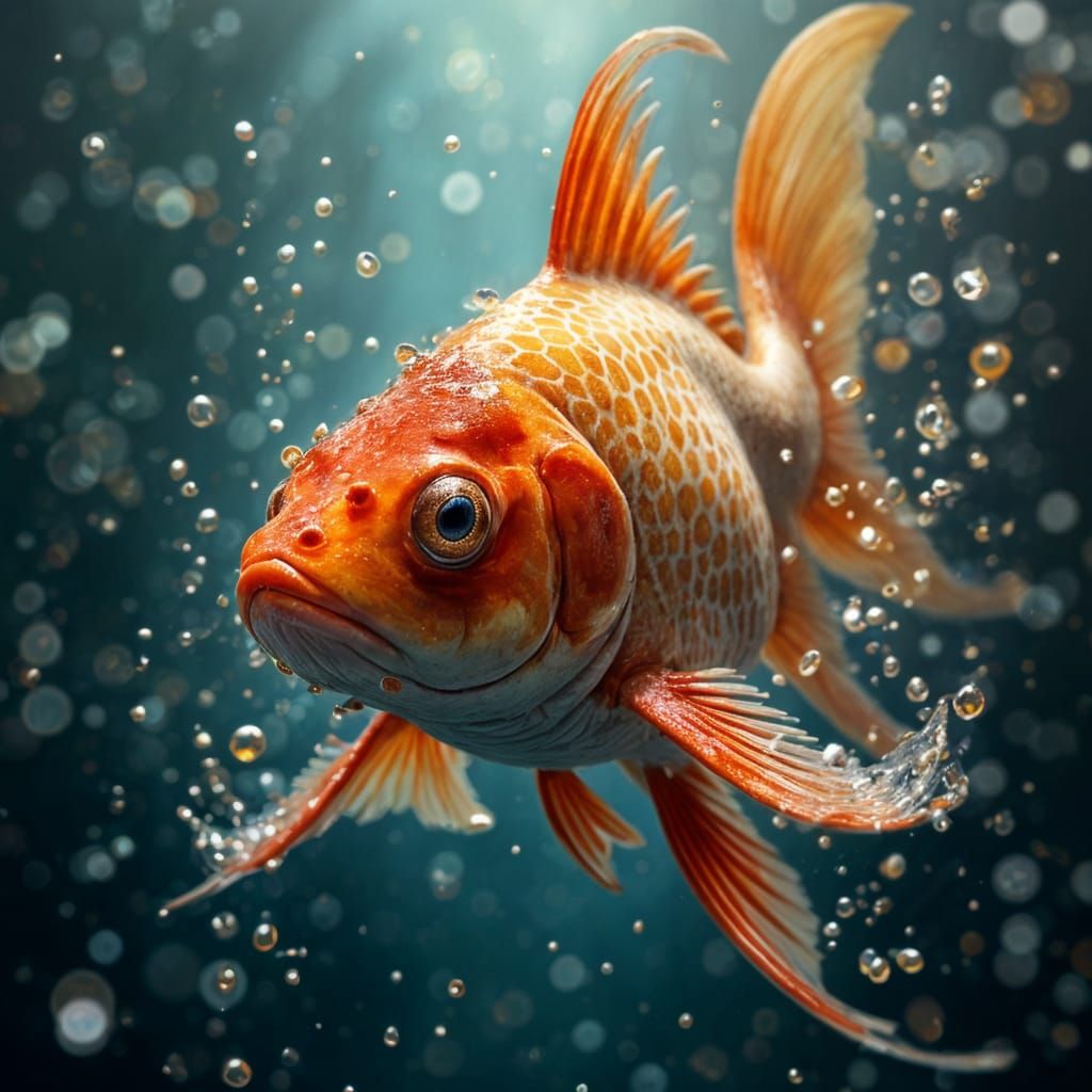 Hyperrealistic Legendary Fish Splash Art