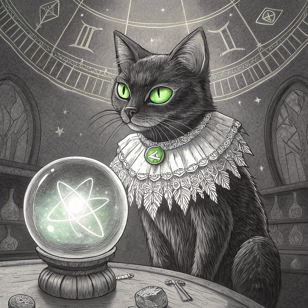 Anthropomorphic Cat in Haitian-Inspired Art, Rendered in Bla...