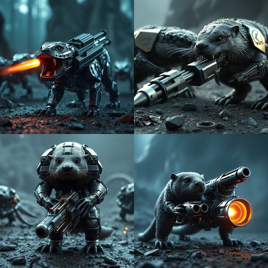 Cyberpunk Mech Battle Scene